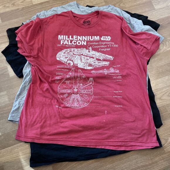 Mens Star Wars T-Shirt Bundle Graphic Tees Lot Of 5 Size XXL Darth Vader Yoda - Picture 3 of 8